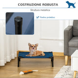 easycomfort easycomfort lettino per cani rialzato con seduta traspirante in acciaio e tessuto 61x46x18 cm marrone e nero