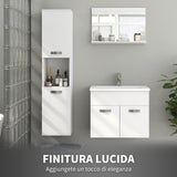 easycomfort easycomfort mobile bagno in legno a parete con 2 armadietti 2 ripiani e scaffale aperto 30x30x131 5 cm bianco