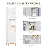 easycomfort easycomfort mobile bagno salvaspazio in legno mobile a colonna con armadietti e cassetto 39x30x180cm bianco ean 8054144139265