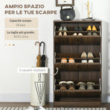easycomfort easycomfort mobile scarpiera a 3 livelli con ripiani regolabili per 18 paia max in truciolato 63x24x117 cm