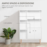 easycomfort easycomfort mobiletto libreria con piedini in legno di pino bianco 80x23 5x123cm ean 8054144130347