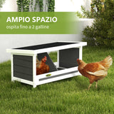easycomfort easycomfort nido per galline a 2 aree con base rialzata e tetto in legno e bitume 66x37x34 cm grigio bianco e nero