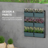 easycomfort easycomfort orto verticale a 3 livelli con 6 vasi in acciaio e plastica 52x14x66cm verde scuro