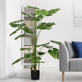 easycomfort easycomfort pianta artificiale monstera alta 180cm per interno ed esterno con vaso incluso