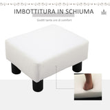 easycomfort easycomfort poggiapiedi rettangolare imbottito e rivestito in finta pelle bianca per soggiorno e ingresso 40x30x24 cm