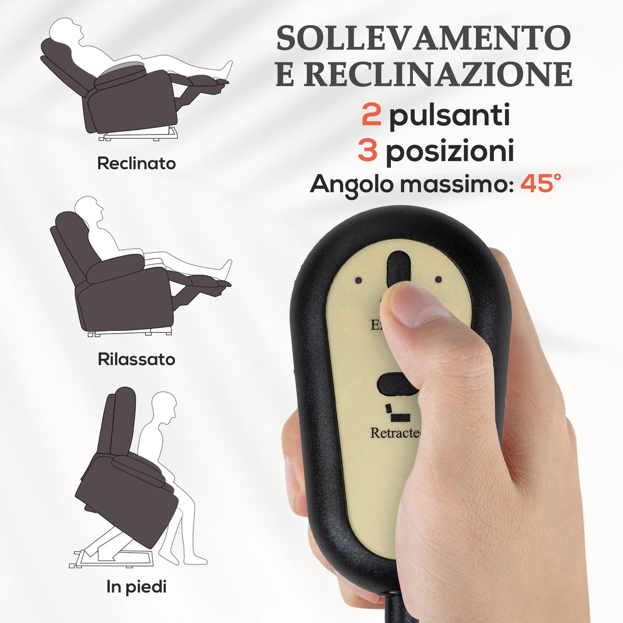 easycomfort easycomfort poltrona alzapersona reclinabile a 145 con telecomando e poggiapiedi in pelle pu marrone scuro 67x95x105 cm