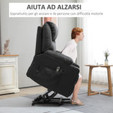 easycomfort easycomfort poltrona alzapersona reclinabile max 135 con 8 punti massaggianti e poggiapiedi 88x92x106 cm nero