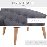 easycomfort easycomfort poltrona imbottita moderna poltroncina da camera soggiorno con braccioli tessuto legno 68 58 5 76cm grigio scuro ean 8055776916040