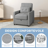 easycomfort easycomfort poltrona letto singolo reclinabile su 3 livelli con cuscino extra 69x82x85cm grigio chiaro