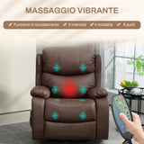 easycomfort easycomfort poltrona relax reclinabile con 8 punti massaggianti riscaldanti e poggiapiedi 97x92x104 cm marrone