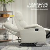 easycomfort easycomfort poltrona relax reclinabile manuale con poggiapiedi in tessuto e imbottitura spessa beige