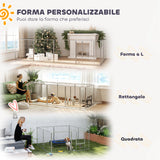 easycomfort easycomfort recinto per cani a 8 pannelli modulabili pieghevole con porta in acciaio altezza 80 cm argento