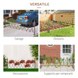 easycomfort easycomfort recinzione per giardino a larghezza regolabile in metallo e alluminio 300x31x103 5 cm marrone scuro