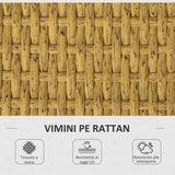 easycomfort easycomfort salotto da giardino in rattan pe con chaise longue divano 2 posti e tavolino crema