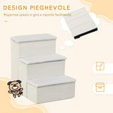 easycomfort easycomfort scaletta per cani a 3 gradini con vano contenitore pieghevole e lavabile 40x54x48 cm bianco
