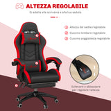 easycomfort easycomfort sedia da gaming con altezza regolabile e schienale reclinabile 65x65x121 129 cm nero e rosso
