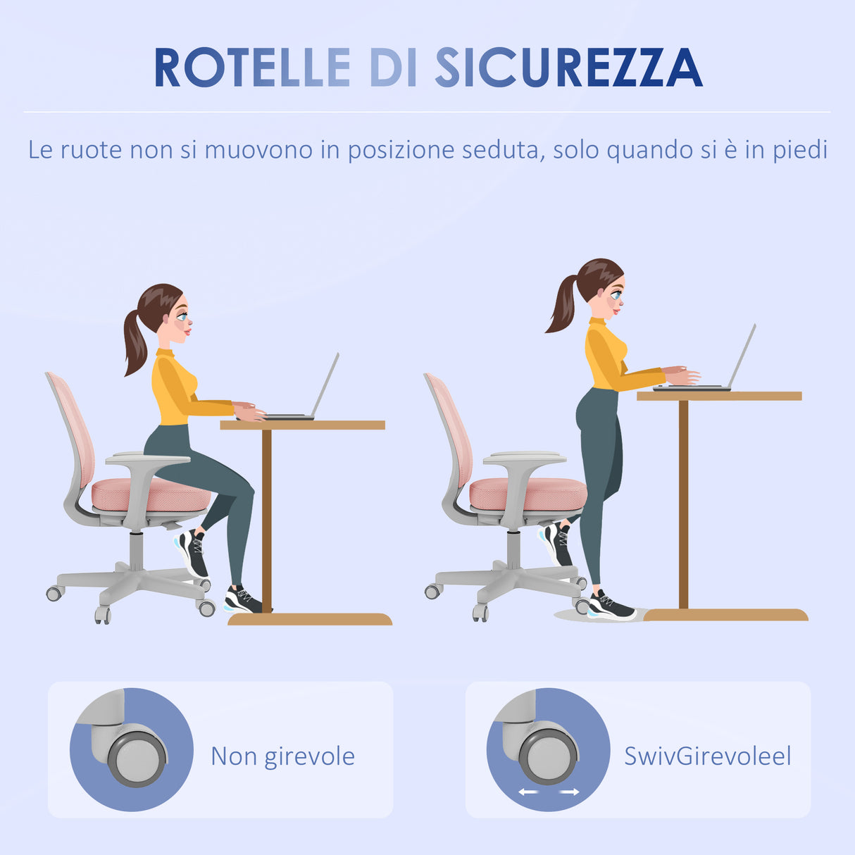 easycomfort easycomfort sedia da ufficio ergonomica e reclinabile ad altezza regolabile con 5 rotelle 55x48x82 5 94 5 cm rosa