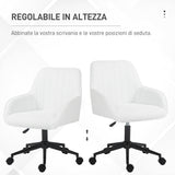 easycomfort easycomfort sedia da ufficio in tessuto con altezza regolabile seduta girevole e ruote bianco