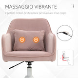 easycomfort easycomfort sedia da ufficio massaggiante a 2 punti con cuscino e braccioli in tessuto 57x70x78 86 cm rosa