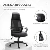 easycomfort easycomfort sedia da ufficio reclinabile con poggiatesta e supporto lombare in poliestere 64x55x116 126 cm nero