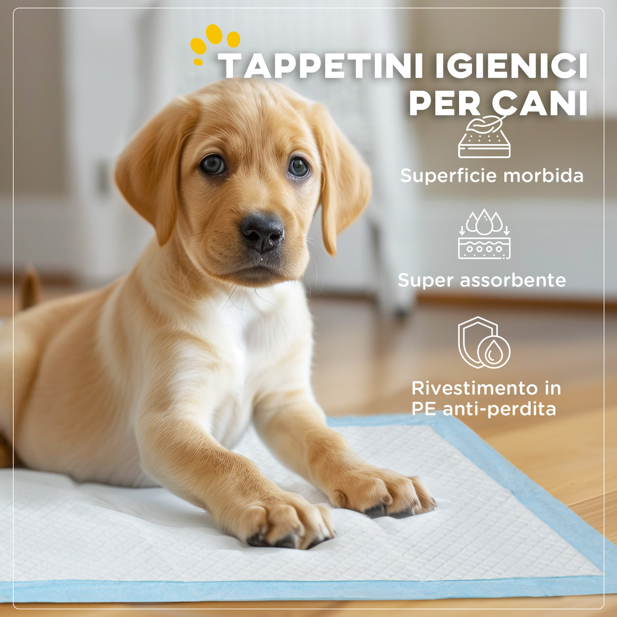 easycomfort easycomfort set 100 tappetini igienici per cani a 6 strati in tessuto non tessuto carta e pe 45x30 cm blu e bianco