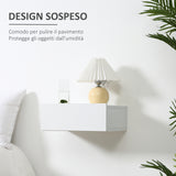 easycomfort easycomfort set 2 comodini sospesi in legno design moderno 40x30x15cm bianco