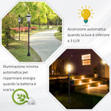 easycomfort easycomfort set 2 lampioni solari per giardino con 2 led e accensione automatica nero
