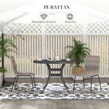 easycomfort easycomfort set 2 sedie da giardino e interno stile boho con schienale basso e rivestimento in rattan pe giallo