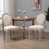 easycomfort easycomfort set 2 sedie imbottite da pranzo sedie per soggiorno stile vintage retro in legno e tessuto effetto lino bianco panna 49x56x96cm