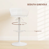 easycomfort easycomfort set 2 sgabelli da bar con schienale girevoli e con altezza regolabile polipropilene bianco