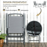 easycomfort easycomfort set da giardino 3 pezzi con 2 sedie 53 5x64x93 cm e tavolino da caffe 45x50 cm in metallo grigio chiaro