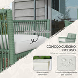 easycomfort easycomfort set da giardino in rattan da 4 pezzi con 2 poltroncine divano e tavolino da caffe verde