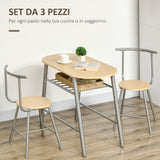 immagine-4-easycomfort-easycomfort-set-da-pranzo-salvaspazio-da-3-pezzi-con-tavolo-da-pranzo-ovale-con-ripiano-e-2-sedie-in-mdf-e-acciaio