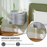 easycomfort easycomfort set di 2 comodini sospesi con 2 cassetti moderni e salvaspazio 40x29x30 cm grigio cemento