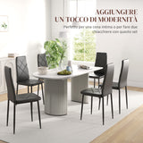 easycomfort easycomfort set di 6 sedie da pranzo moderne con schienale alto in finta pelle e acciaio 41x50x97 cm nero