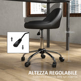 easycomfort easycomfort sgabello con ruote seduta girevole altezza regolabile e rivestimento in finta pelle pu nero