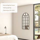 easycomfort easycomfort specchio ad arco per casa e ufficio con montaggio a parete in vetro e metallo 62x2 5x110 cm nero