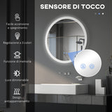 easycomfort easycomfort specchio bagno led antiappannamento con 3 colori e luminosita regolabile in metallo e vetro 70x3 cm