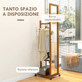 easycomfort easycomfort specchio da camera e ingresso con ripiano inferiore e binario in legno e vetro 35 5x49 5x167 8 cm