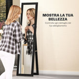easycomfort easycomfort specchio da parete e da appoggio con cornice in mdf per ingresso soggiorno e camera nero