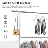 easycomfort easycomfort stender appendiabiti con altezza ed estensione regolabili 4 ruote girevoli acciaio inox e abs 165x48x180cm