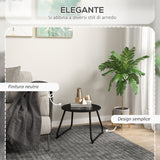 easycomfort easycomfort tavolino da esterni 48x37 cm in metallo nero con piedini regolabili