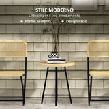 easycomfort easycomfort tavolino da giardino moderno in rattan e acciaio 50x50x55 cm nero e color legno