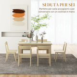 easycomfort easycomfort tavolo da pranzo moderno per 6 persone max in truciolato 140x89 5x75 cm bianco e color rovere