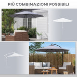 easycomfort easycomfort telo per ombrellone da 295 cm in poliestere grigio resistente allacqua con presa daria superiore