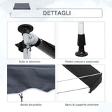 easycomfort easycomfort tenda da sole 3x1 5 m a bracci con manovella struttura telescopica in metallo e parasole in poliestere