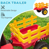 easycomfort easycomfort trattore elettrico per bambini 3 6 anni con rimorchio rimovibile batteria 12v e telecomando rosso