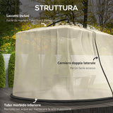 easycomfort easycomfort zanzariera per ombrellone 3x2 3 m regolabile a rete fitta con apertura a cerniera beige