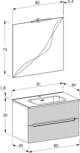 legnox consolle bagno legnox rigo 60 cm bianco neve con 2 cassetti lavabo specchio e lampada