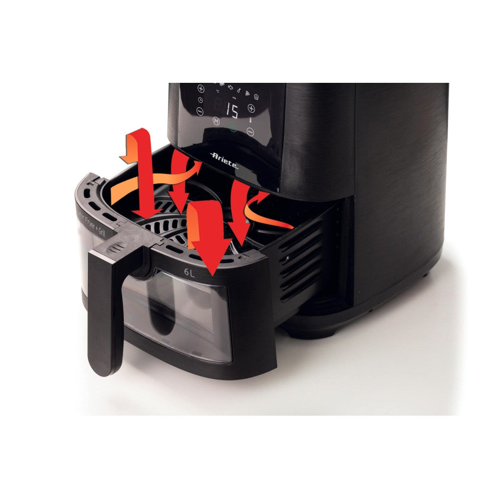 ariete friggitrice ad aria ariete 6 litri nera cestello trasparente ean 8003705121355